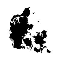 danmark karta illustrerad på en vit bakgrund vektor
