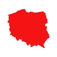 Polen-Karte auf weißem Hintergrund vektor