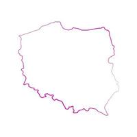 Polen karta på vit bakgrund vektor