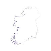 Irland-Karte auf weißem Hintergrund vektor