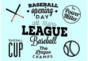 Baseball Öppningsdag Typografisk Set vektor