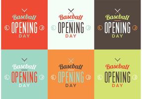 Baseball-Eröffnungs-Tages-Logo-Set vektor