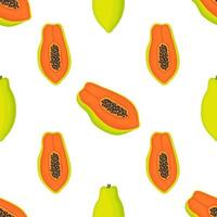 exotisk papaya vegansk frukt vektor platt sömlösa mönster