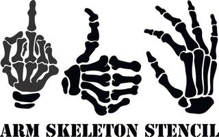 skelett hand i gest, grunge vintage design t-shirts vektor