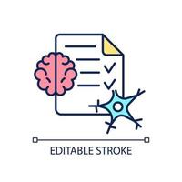 RGB-Farbsymbol für neurologische Tests. professionellen medizinischen Dienst. Prävention von Gehirnerkrankungen bei Patienten. isolierte vektorillustration. einfache gefüllte Strichzeichnung. vektor