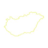 Ungern karta på vit bakgrund vektor