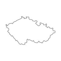 Karte der Tschechischen Republik auf weißem Hintergrund vektor