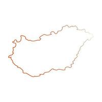Ungern karta på vit bakgrund vektor