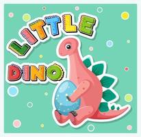 kleines niedliches Dinosaurier-Cartoon-Poster vektor