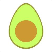 Avocado-Symbol im flachen Design vektor