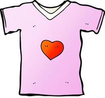 Cartoon-T-Shirt mit Liebesherzen vektor