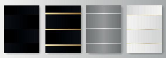 Sammlung von schwarzen und grauen Hintergründen mit goldenen Elementen vektor