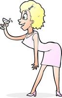 Cartoon-Frau mit Getränk vektor