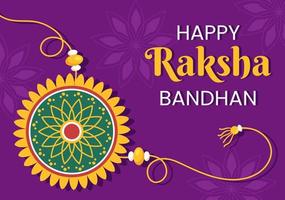 glückliche raksha bandhan cartoon illustration mit schwester, die rakhi am handgelenk ihres bruders bindet, um die bande der liebe in der indischen festfeier zu bedeuten vektor