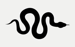 schlangentiersilhouette, giftige fleischfressende reptilienlogoillustration. vektor
