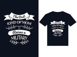 die beste art von mutter hebt einen militärischen t-shirt-design-typografievektor auf vektor