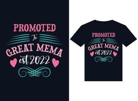 befördert zu großer mema t-shirt design typografie vektorillustration für den druck vektor