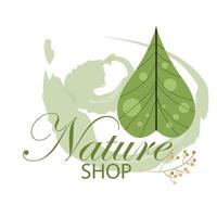 Natur Shop Design Modell Natur mit Blättern und Waldatmosphäre vektor