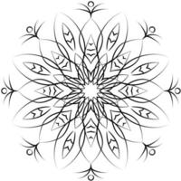 målarbok dekoration mandala mönster. blomma mandala linjekonst vektor. svart och vit mandala prydnad linjekonst. dekoration mandala prydnad för målarbok. vintage indiska dekoration element. vektor