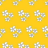 sömlösa blommönster med sakura på en gul bakgrund. mönster för textilier, vykort, omslagspapper, tapeter. vektor illustration