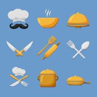 Satz von Chef-Icon-Pack vektor