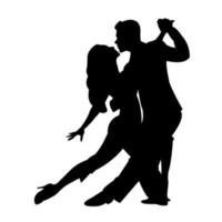 siluett av ett dansande par. man och kvinna som dansar tango. vektor illustration isolerad på vit bakgrund