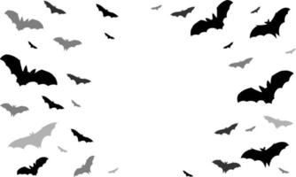 svart siluett av fladdermöss isolerad på transparent bakgrund. traditionell halloween designelement. fotoram. vektor illustration eps10