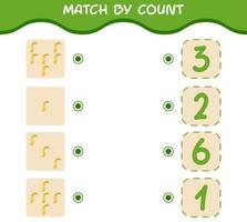 match efter antal av tecknad krukhals squash. match och räkna spel. pedagogiskt spel för barn och småbarn i förskoleåldern vektor