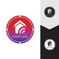 wifi hus vektor logo.smart stad tech ikon vektor. staden netto logotyp koncept vektor
