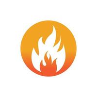 Heiße Flamme Feuer Vektor Icon Illustration Designvorlage