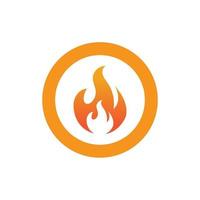 Heiße Flamme Feuer Vektor Icon Illustration Designvorlage