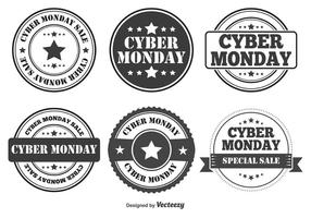 Cyber ​​Monday Retro Style Badges vektor