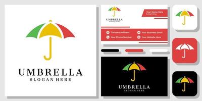 Regenschirm bunte Regenschutz Sonnenschirm Saison Wetter abstrakt Logo Design Visitenkarte Vorlage vektor