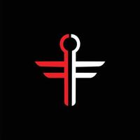 anfangsbuchstabe f-logo mit cross-design-konzept vektor