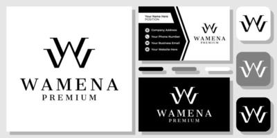 initialen buchstaben ww elegantes luxus-schönheitsklasse-monogramm-logo-design mit visitenkartenvorlage vektor