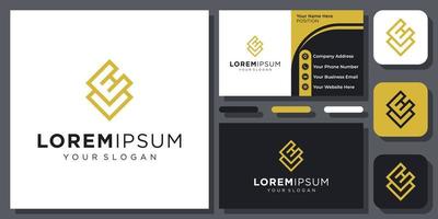 initialer bokstaven ve eller ve guld minimalistisk elegant monogram vektor logotyp design och visitkort