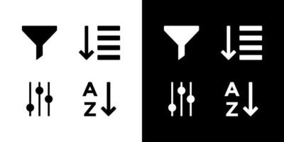 Filter-Icon-Set-Sammlungsvektor in verschiedenen Stilen vektor