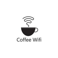 Kaffeetasse mit WLAN-Vektorsymbol-Logo. vektor