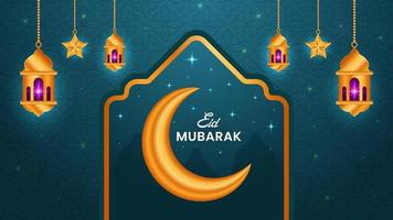 eid mubarak islamisches arabisches elegantes ornament mit dekorativen laternen islamischem hintergrunddesign. vektor