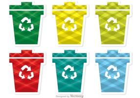 Bunte Patterned Garbage Icon Vector Pack