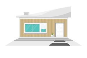 kreativ husdesign, modernt hus på vit bakgrund, illustration vektor. vektor