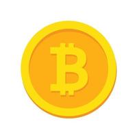 Bitcoin-Kryptowährungsvektorillustration. bitcoin verkaufs- und kaufkonzept. Krypto-Geld-Symbol in goldener Farbe. vektor