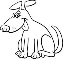 tecknad rolig hund djur karaktär målarbok sida vektor