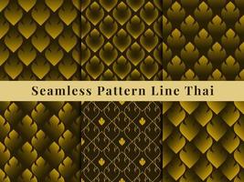 sömlösa mönster gyllene thai konst vektor