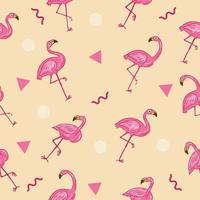 söt rosa stork djur sömlösa mönster rosa objekt tapet med design pastell kräm. vektor