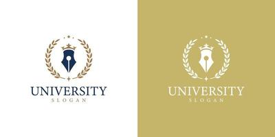 lyxigt universitet, skola, utbildning badge logotyp design vektor