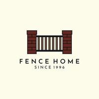 staket med vintage stil logotyp ikon malldesign. bostäder, gård, vektorillustration vektor