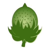 platt färgikon den gröna bomullsbollen för appar och webbplats vektor