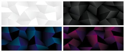 coole trendige weiße schwarze dunkelblaue und rosa lila geometrische grafische vektorhintergrundsammlung vektor