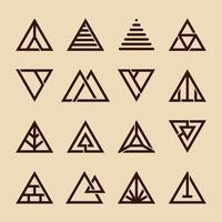 triangel monogram symbol linjekonst logotyp samling vektor